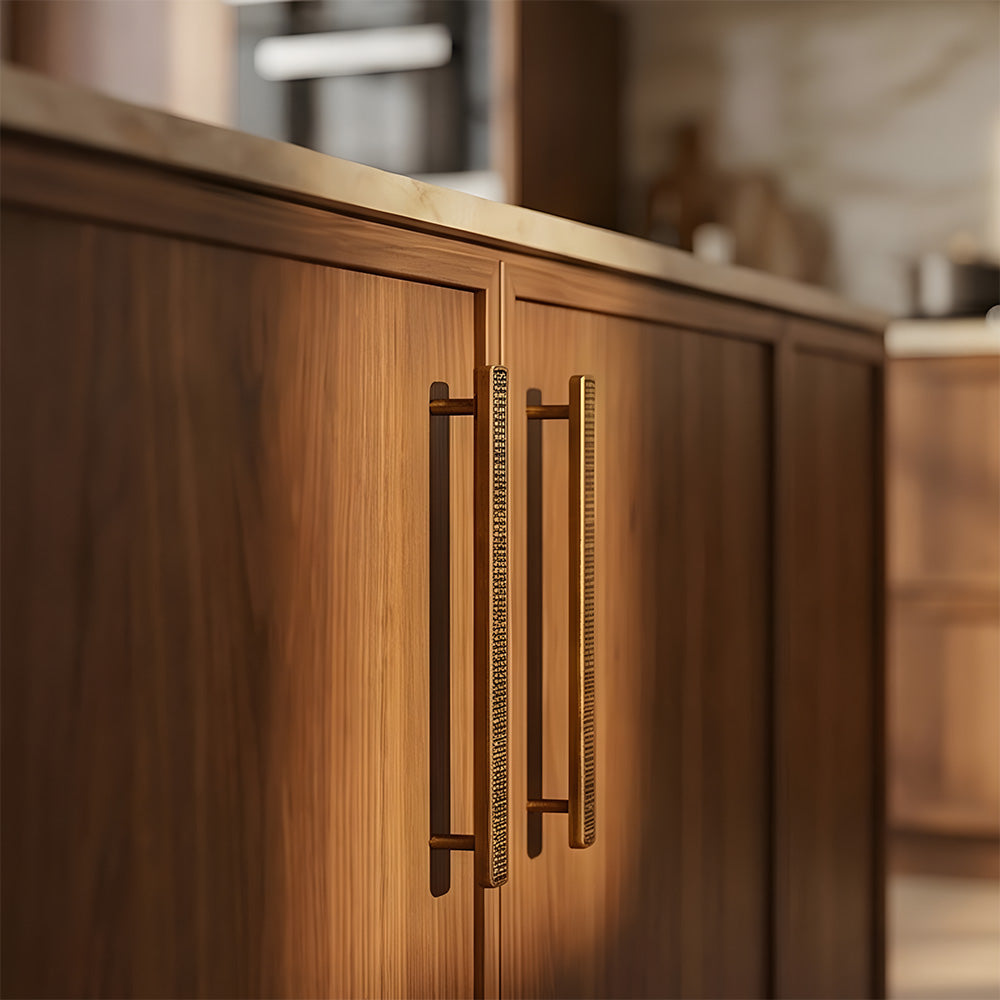 Grid-Textured Cabinet Pulls and Knobs for Kitchens