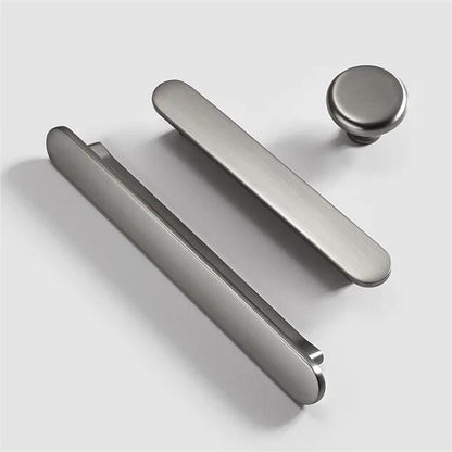 Minimalist Flat Rounded Bar Cabinet Pulls and Round Knobs
