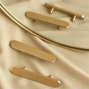 Brushed Brass Rounded Bar Cabinet Pulls