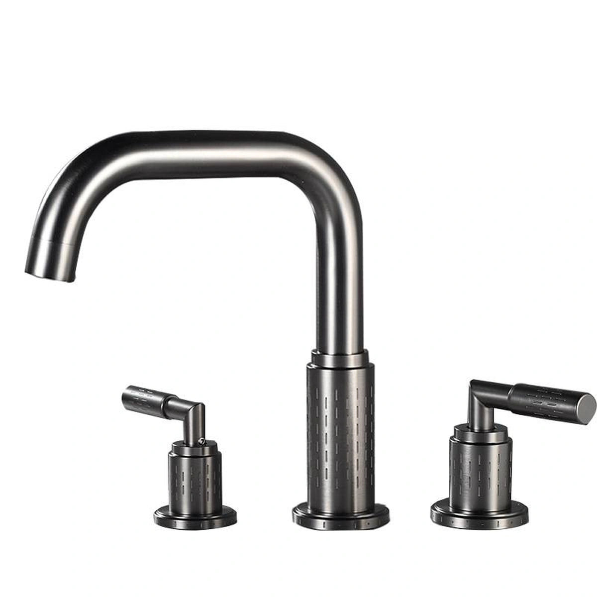 Dorvia Modern High-Arc Two-Handle 3-Hole Widespread Bathroom Sink Faucet with Textured Details