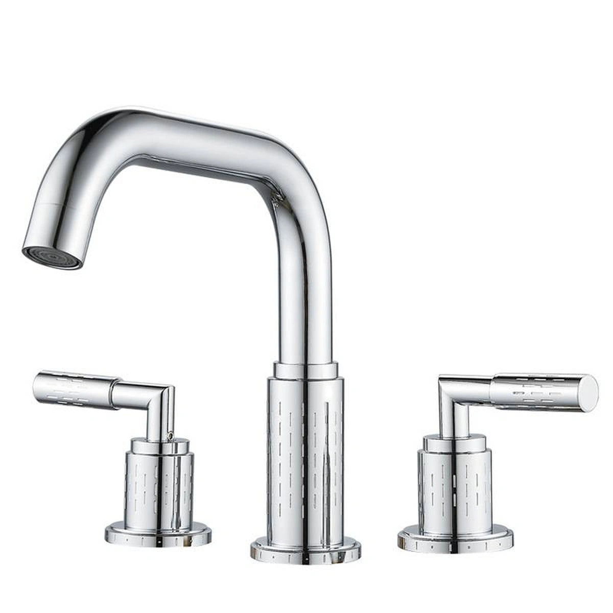 Dorvia Modern High-Arc Two-Handle 3-Hole Widespread Bathroom Sink Faucet with Textured Details