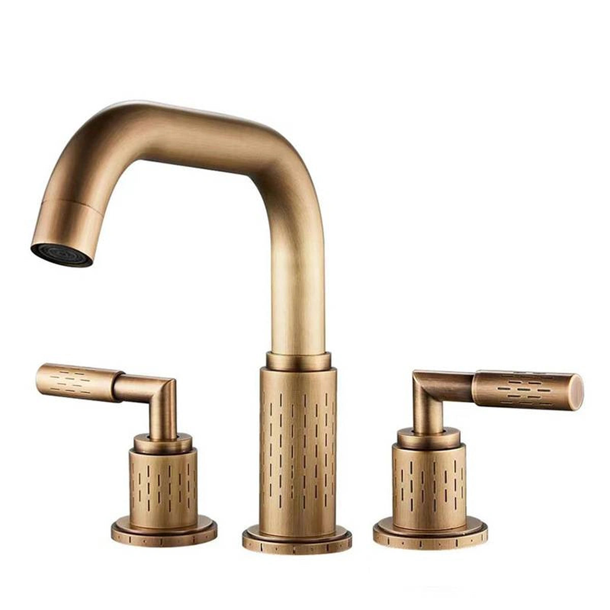 Dorvia Modern High-Arc Two-Handle 3-Hole Widespread Bathroom Sink Faucet with Textured Details