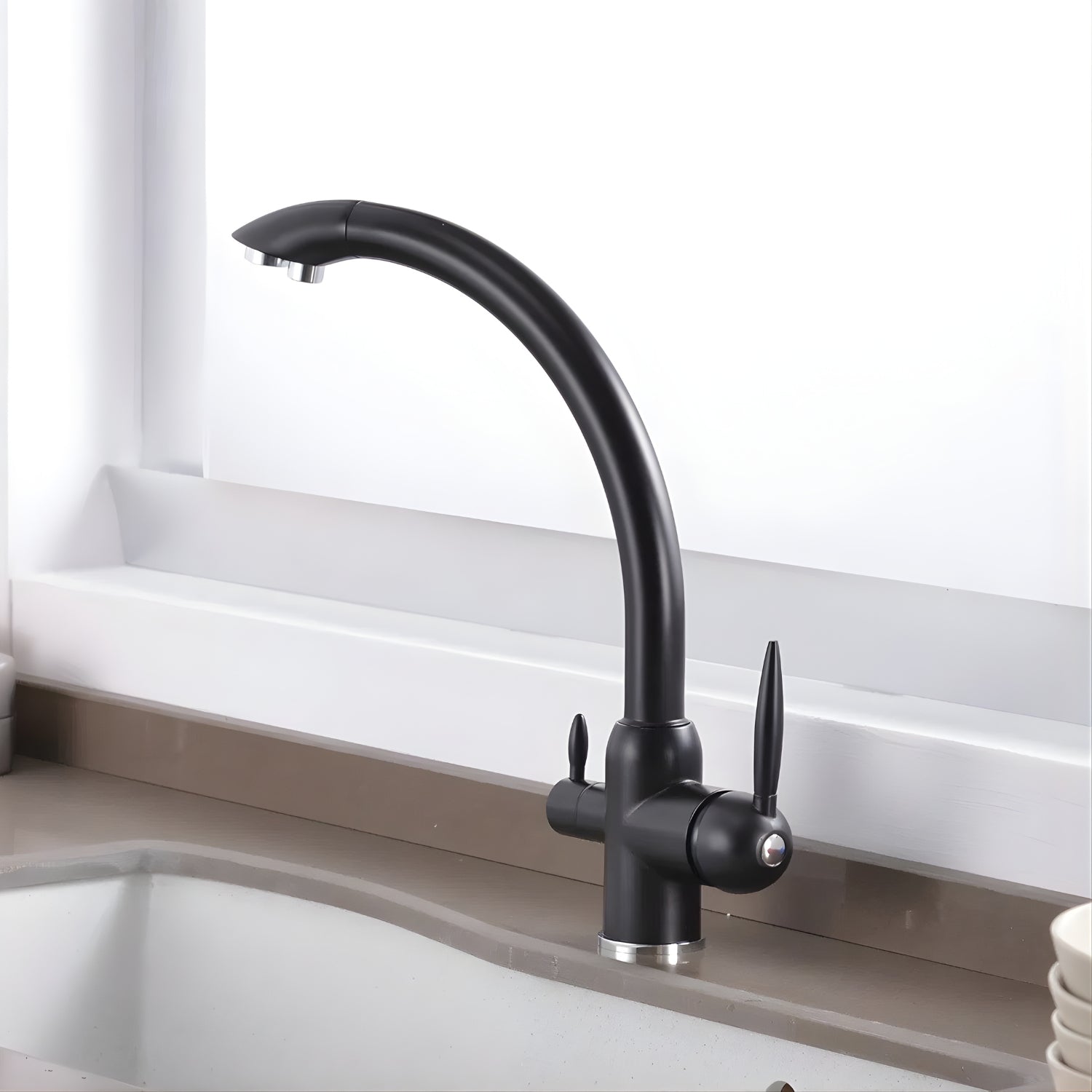 ELEVATE YOUR KITCHEN WITH THE SORA THREE-WAY TAP