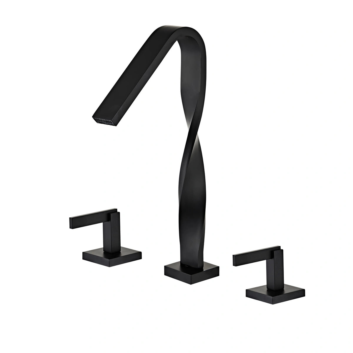 Elara Modern Twisted Two-Handle 3-Hole Widespread Bathroom Sink Faucet