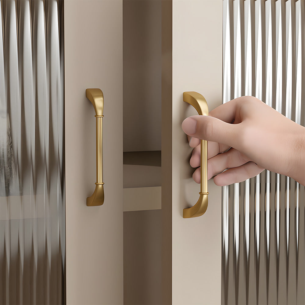 Fluted Solid Brass Cabinet Pulls for Kitchens