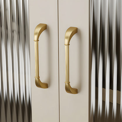 Fluted Solid Brass Cabinet Pulls for Kitchens