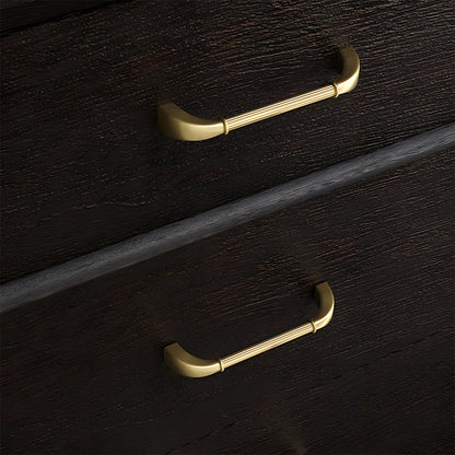 Fluted Solid Brass Cabinet Pulls for Kitchens