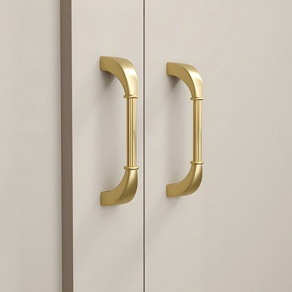 Fluted Solid Brass Cabinet Pulls for Kitchens