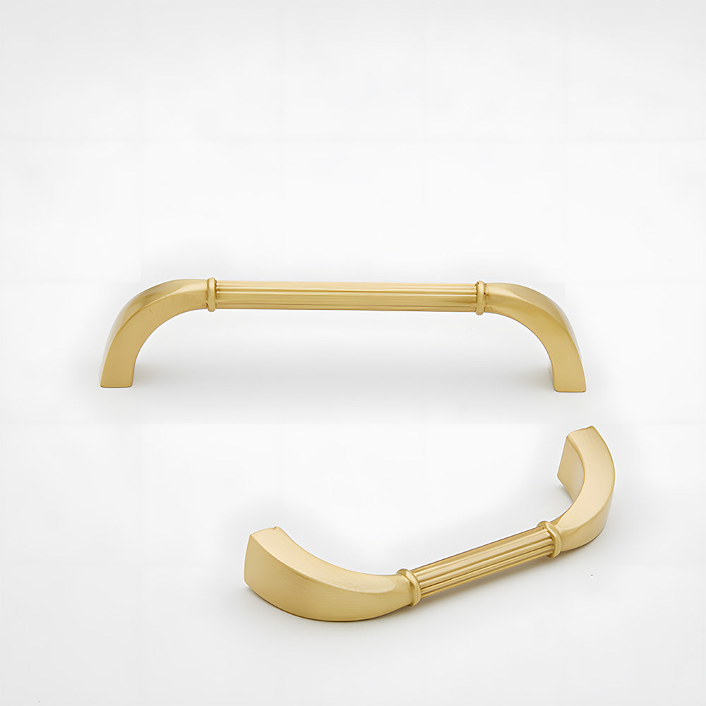 Fluted Solid Brass Cabinet Pulls for Kitchens