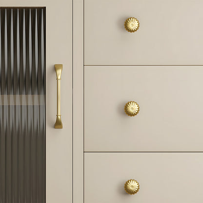 Fluted Solid Brass Cabinet Pulls for Kitchens