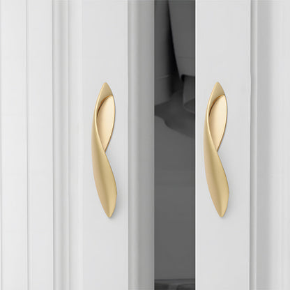 Leaf-Shaped Zinc Alloy Drawer Pulls and Cabinet Handles