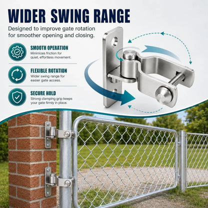 Everett Heavy-Duty Chain Link Gate Hinges, Galvanized Steel