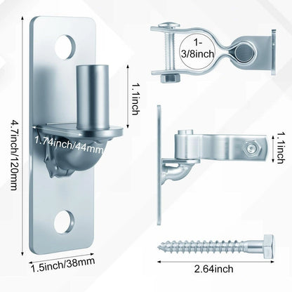 Everett Heavy-Duty Chain Link Gate Hinges, Galvanized Steel