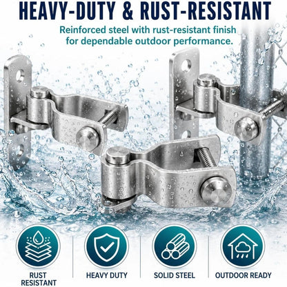 Everett Heavy-Duty Chain Link Gate Hinges, Galvanized Steel