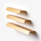 Gold Brass Embedded Edge Pulls for Cabinets and Drawers