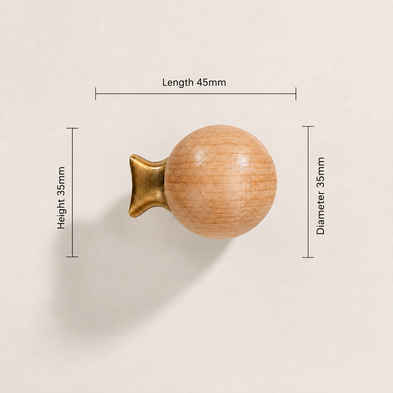 Fish-Shaped Wooden Cabinet Knob