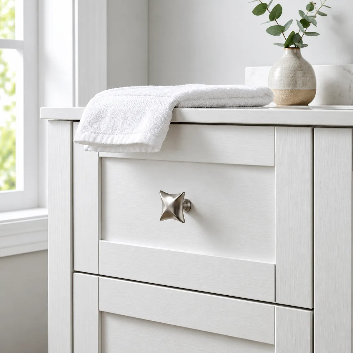 Four-Point Star Geometric Cabinet Knob