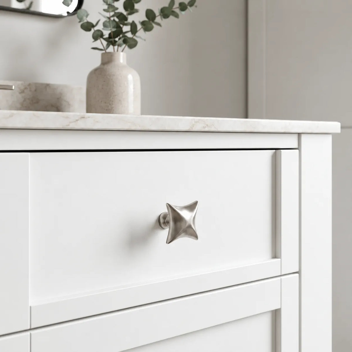 Four-Point Star Geometric Cabinet Knob