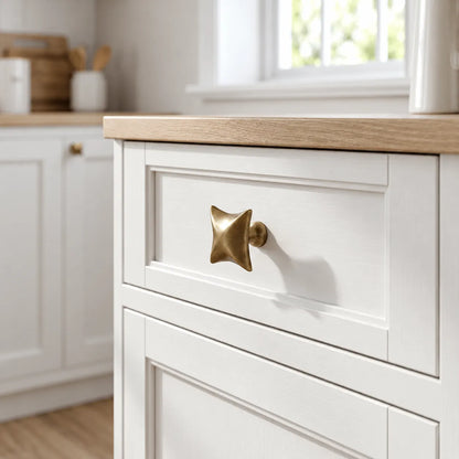 Four-Point Star Geometric Cabinet Knob