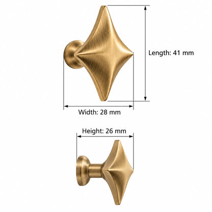 Four-Point Star Geometric Cabinet Knob