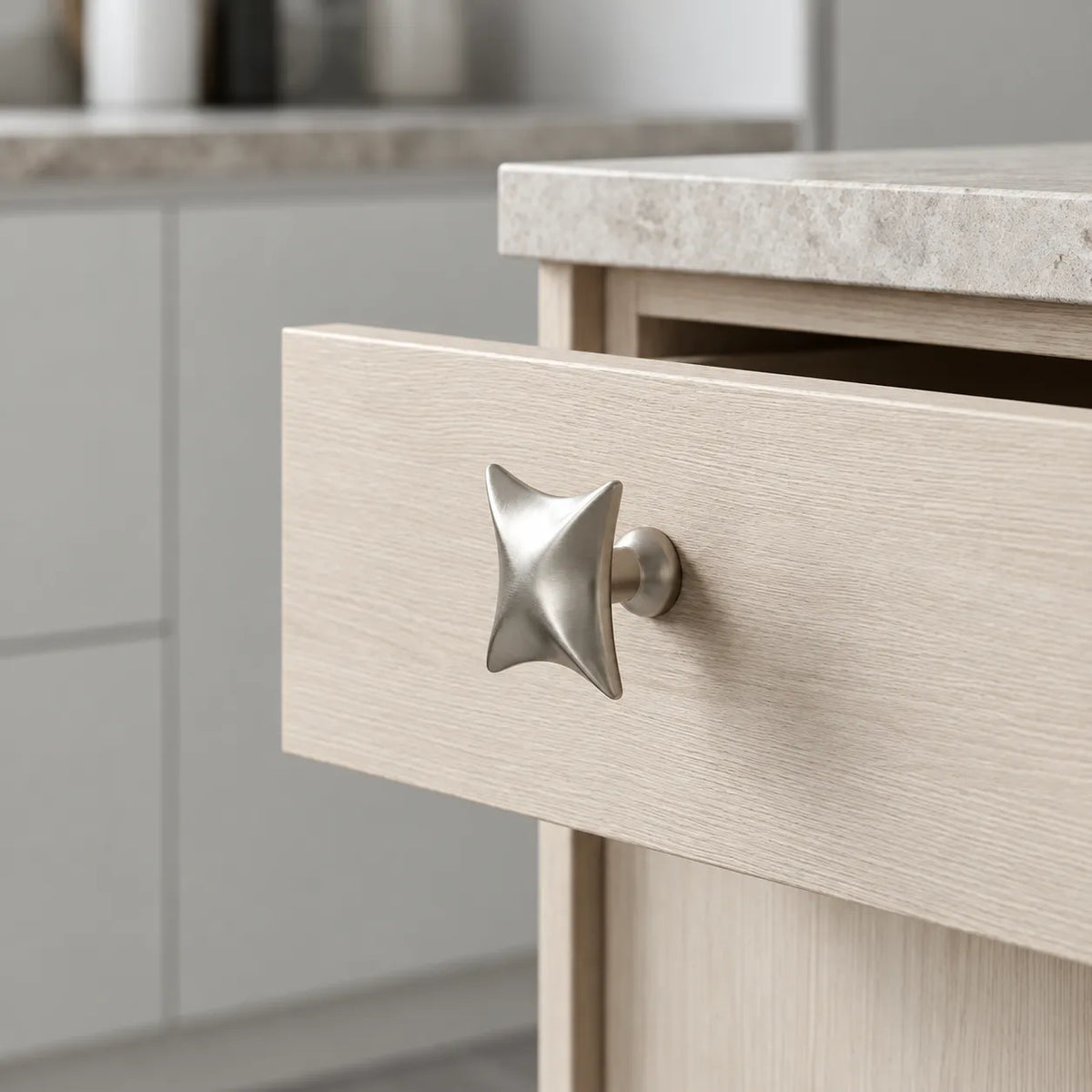 Four-Point Star Geometric Cabinet Knob