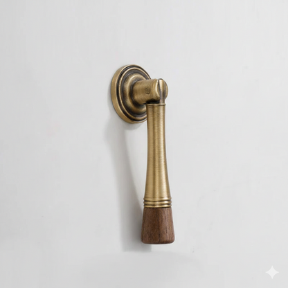 Walnut and Antique Brass Cabinet Pulls with Knob Options