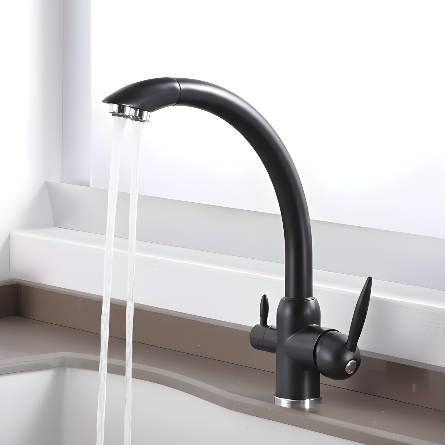 Gravello 3-Way Pull-Out Kitchen Faucet with Filter Tap