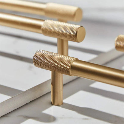 Gold Knurled Cabinet Handles, Drawer Pulls and Knobs