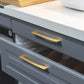Gold Brass Curved Cabinet Pulls and Drawer Handles