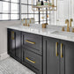 Gold Brass Curved Cabinet Pulls and Drawer Handles