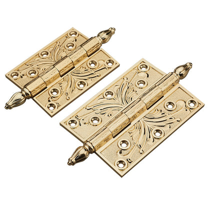 Hadrian Decorative Brass Exterior Door Hinges with Scrollwork