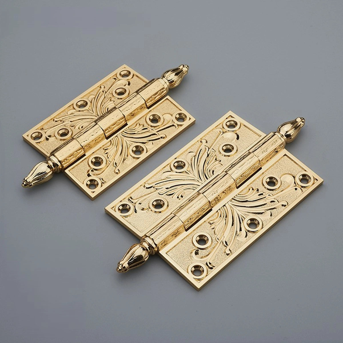 Hadrian Decorative Brass Exterior Door Hinges with Scrollwork