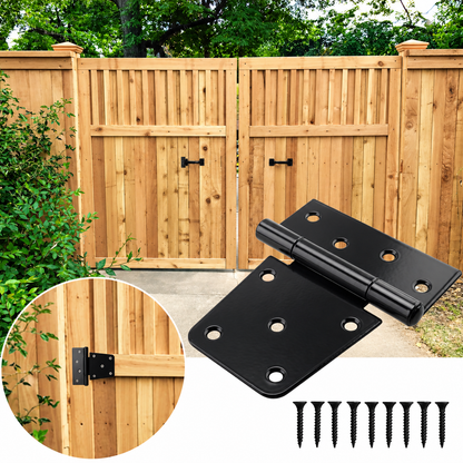 Hawthorne Heavy-Duty Black Square Door Hinges, 3.5-Inch