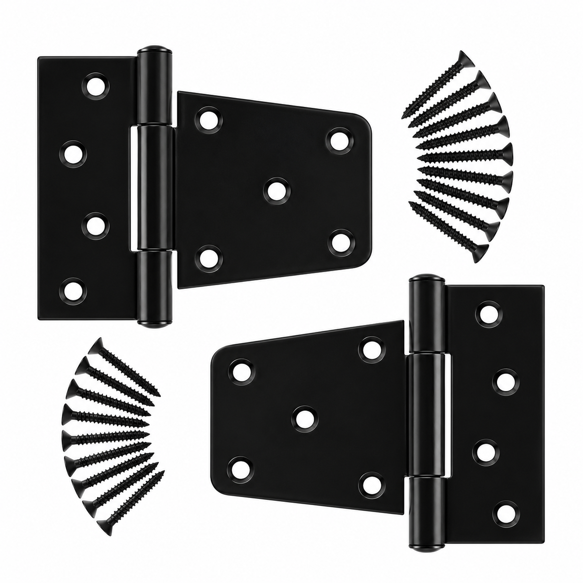 Hawthorne Heavy-Duty Black Square Door Hinges, 3.5-Inch