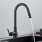 Bronvella Antique Brass Pull-Down Kitchen Faucet, High-Arc Single Hole Faucet