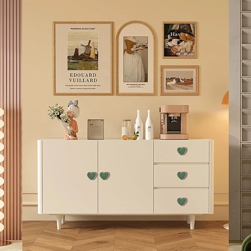 Heart-Shaped Cabinet Knob with Decorative Inlay for Dressers and Drawers