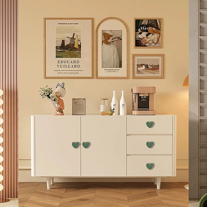 Heart-Shaped Cabinet Knob with Decorative Inlay for Dressers and Drawers