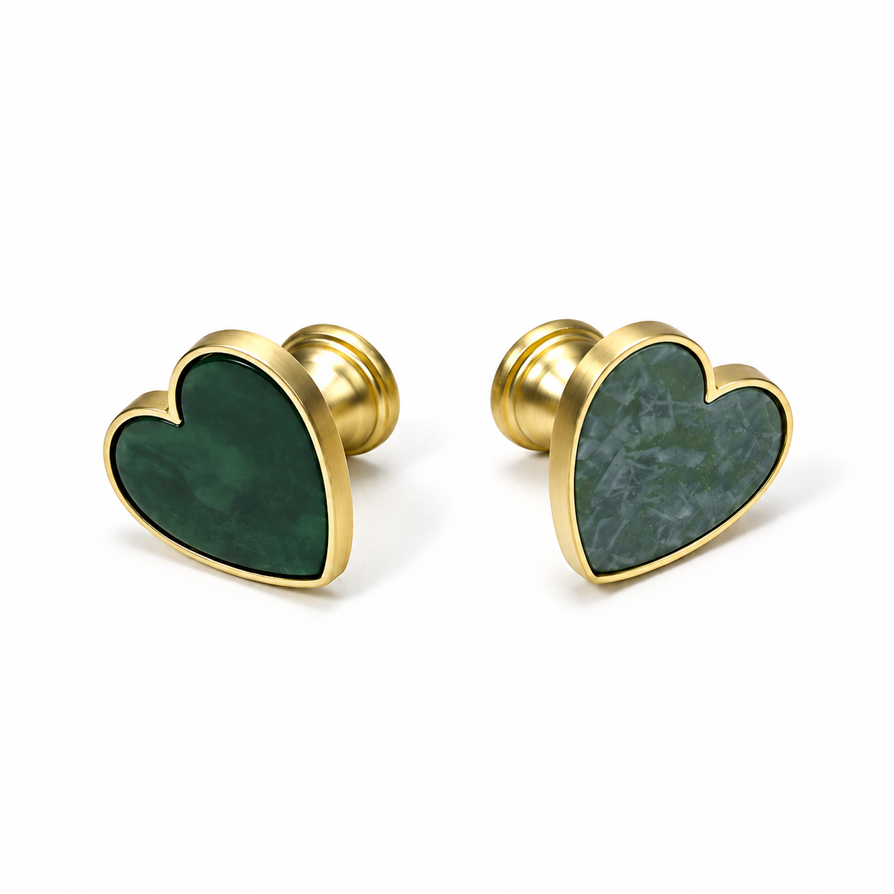 Heart-Shaped Cabinet Knob with Decorative Inlay for Dressers and Drawers