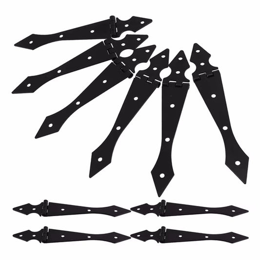 Heavy-Duty 270° Folding Black Iron Hinges for Cabinet Doors, Furniture, Garden Gates & Fences