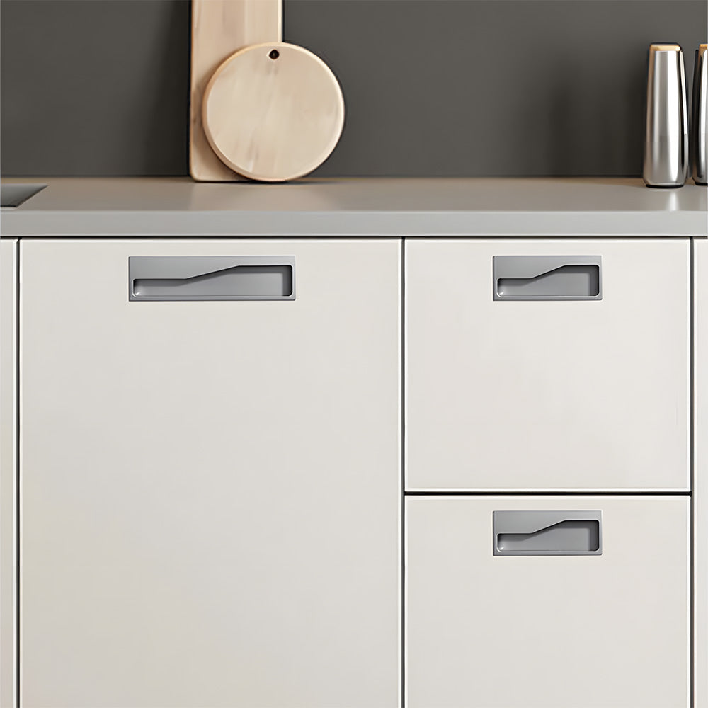 Angular Grip Rectangular Recessed Cabinet Pulls