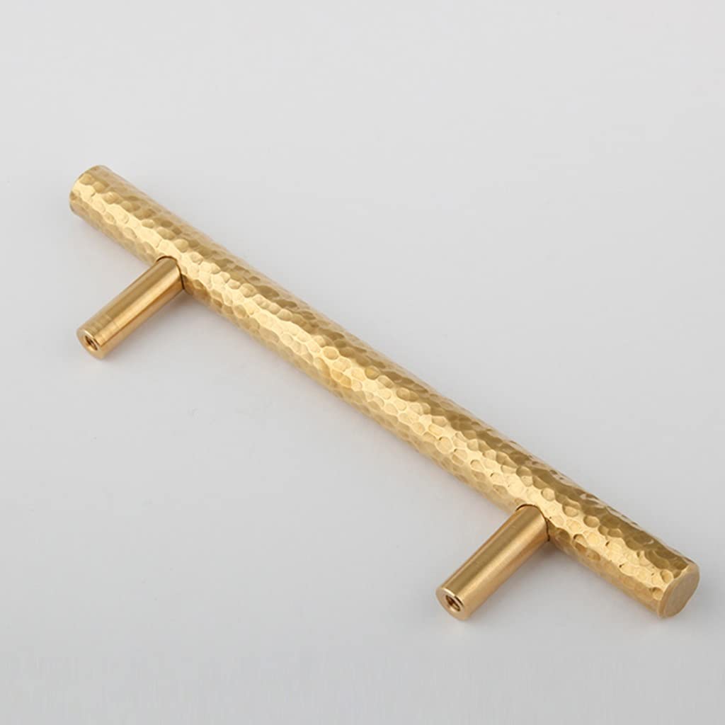 Hammered Round Brass Cabinet Pulls in Gold