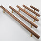 Wood and Brass Cabinet Pulls for Cabinets and Drawers