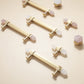 Faceted Crystal Cabinet Pulls and Knobs, Brass / Copper Finish