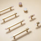 Faceted Crystal Cabinet Pulls and Knobs, Brass / Copper Finish