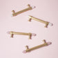 Faceted Crystal Cabinet Pulls and Knobs, Brass / Copper Finish
