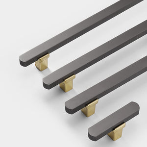 Two-Tone Gray Drawer Pulls and Cabinet Handles