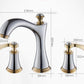 Widespread Three-Hole Copper Bathroom Faucet