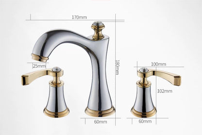 Traditional High-Arc Two-Handle 3-Hole Widespread Bathroom Sink Faucet