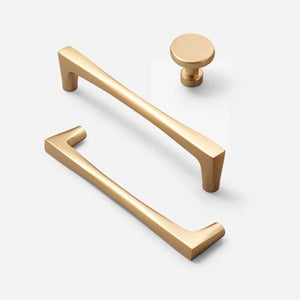 Gold Arched Cabinet Handles and Round Knobs