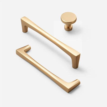 Gold Arched Cabinet Handles and Round Knobs